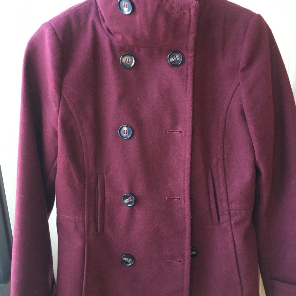 Burgundy Pea Coat